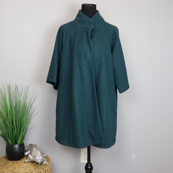 Luii 3/4 length sleeve wool swing coat size XL - Picture 1 of 6